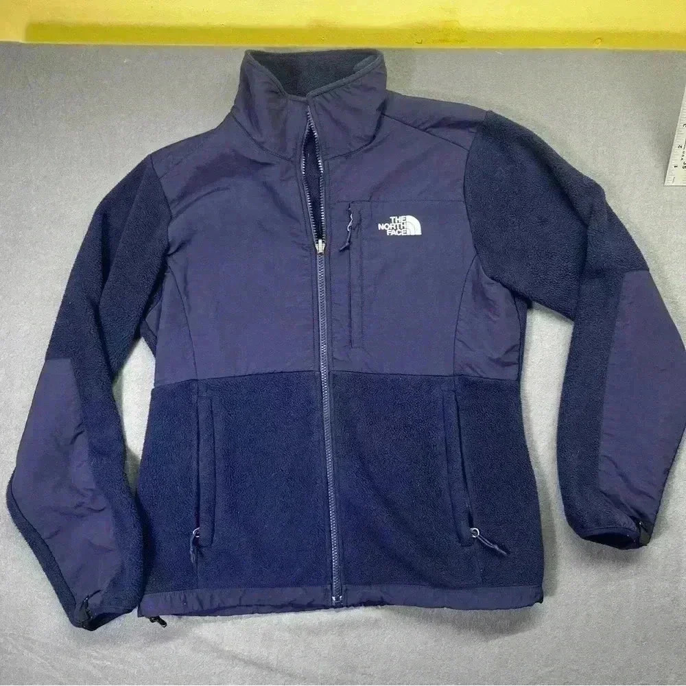 The North Face Polartec Recycled Jacket Coat Womens M Navy Heavy Warm Winter